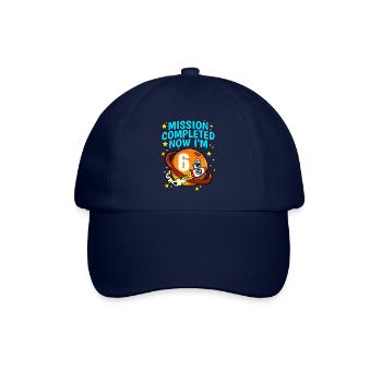 Space Birthday 6 Astronaut Planeten Raketenschiff - Baseballkappe - Blau/Blau - Vorne