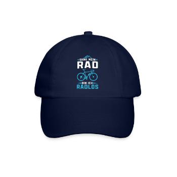 Fahrrad Ohne mein Rad bin ich Randlos Radfahrer - Baseballkappe - Blau/Blau - Vorne
