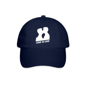 gleichberechtigte Liebe - schwule Männer küssen - Baseballkappe - Blau/Blau - Vorne