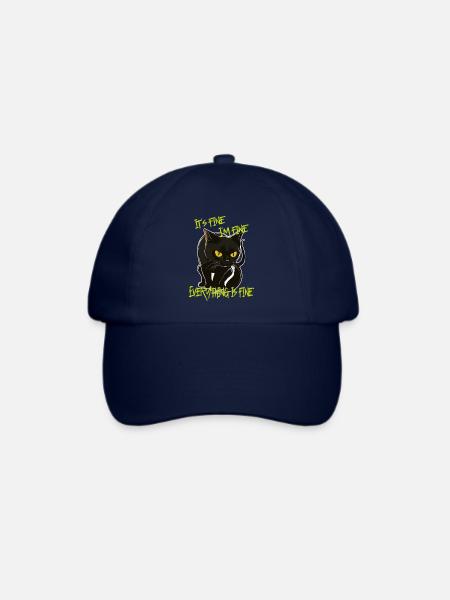 It´s fine Alles ist gut Lustig Katze - Baseballkappe - Blau/Blau