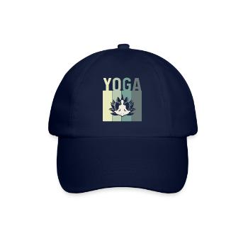 Minimalistic Lotus Flower Meditating Yoga - Baseballkappe - Blau/Blau - Vorne