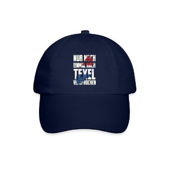 Nur einmal nach Texel Nordholland Urlaub Insel - Baseballkappe - Blau/Blau - Vorne