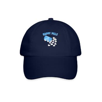 Happy Pills Kaninchenrasse Lustige englische Angora - Baseballkappe - Blau/Blau - Vorne