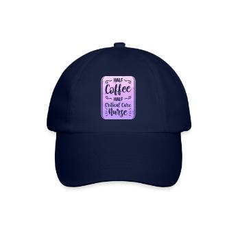 Halb Kaffee halb Intensivkrankenschwester CCRN Intensivstation - Baseballkappe - Blau/Blau - Vorne