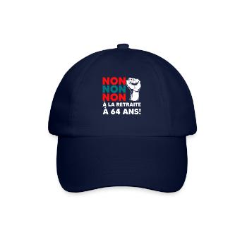 Bewertung: 64 Ans Non! Non à la retraite à 64 ans! - Baseballkappe - Blau/Blau - Vorne