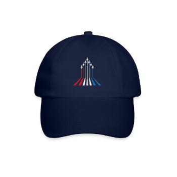 Amerikanische Flagge USA Flugzeug Düsenjäger 4. Juli - Baseballkappe - Blau/Blau - Vorne