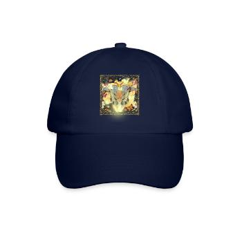 Feenschmetterlinge und Vintage-Blumen - Baseballkappe - Blau/Blau - Vorne
