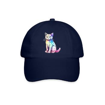Hako, die bunte Katze - Baseballkappe - Blau/Blau - Vorne
