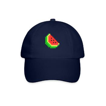 Wassermelonenpixel Retro 8-Bit Liebe Wassermelone - Baseballkappe - Blau/Blau - Vorne
