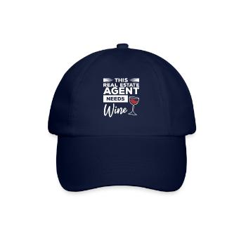 Dieser Immobilienmakler braucht einen Weinmakler Makler - Baseballkappe - Blau/Blau - Vorne