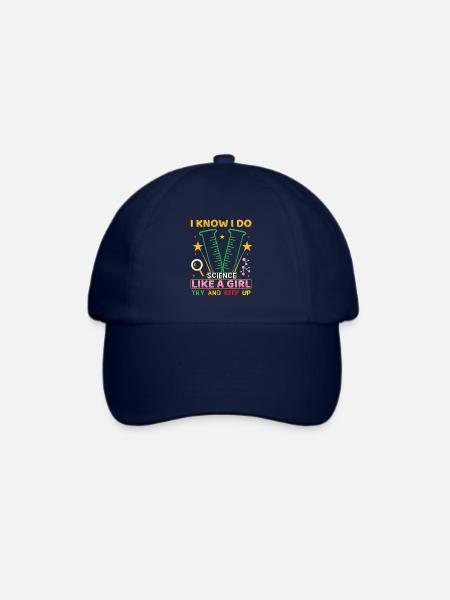 I Know I Do Science Like a Girl Try and Keep Up - Baseballkappe - Blau/Blau