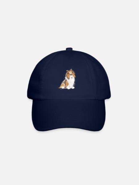 Happy Collie I Collie Rough I Langhaarcollie - Baseballkappe - Blau/Blau