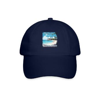 Bahamas: Cabbage Beach in Grunge-Stil - Baseballkappe - Blau/Blau - Vorne