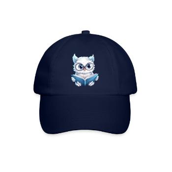 Lesende Schneeeule: Das perfekte Design für Bücher - Baseballkappe - Blau/Blau - Vorne