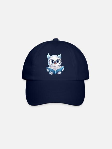Lesende Schneeeule: Das perfekte Design für Bücher - Baseballkappe - Blau/Blau