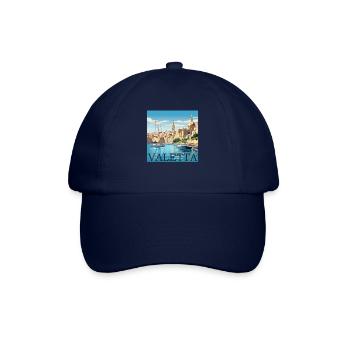Malta Valletta Hafen Straight Cut Design - Baseballkappe - Blau/Blau - Vorne