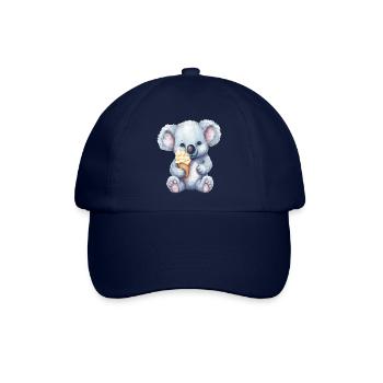 Süßer Comic Koala mit Vanille Softeis - Baseballkappe - Blau/Blau - Vorne