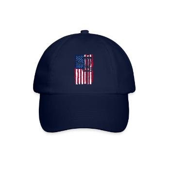 Disc Golf USA Flagge American Folf Frolf Herren Damen - Baseballkappe - Blau/Blau - Vorne