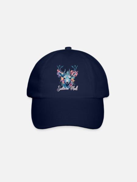 Südtiroler Madl T-Shirt mit Hirsch - Baseballkappe - Blau/Blau