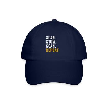 Scan Stow Scan Repeat Cool Flex Driver Humor Wortspiel - Baseballkappe - Blau/Blau - Vorne