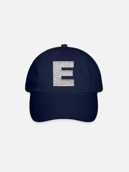 E, letter, letter E, initial, initial E, monogram, - Baseballkappe - Blau/Blau