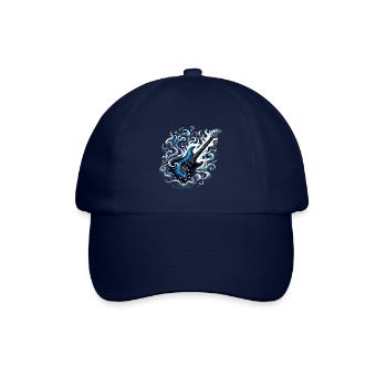 E-Gitarre mit Flammen - Baseballkappe - Blau/Blau - Vorne
