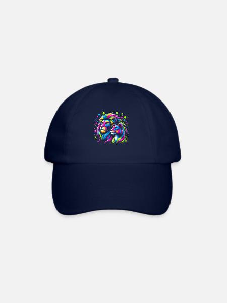 Löwe und Löwin Kunst Tierliebhaber Bunt Löwe - Baseballkappe - Blau/Blau