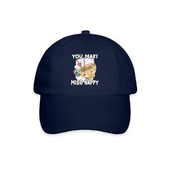 Niedliches japanisches Sushi-Fan-Motiv Nigiri - Baseballkappe - Blau/Blau - Vorne