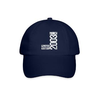 Geburtstagsgeschenk März 2003. März 2003. März - Baseballkappe - Blau/Blau - Vorne
