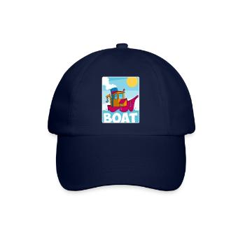 Buntes Bild eines lustigen Schleppers - Baseballkappe - Blau/Blau - Vorne