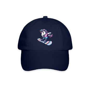 Einhorn Snowboard Snowboarderin Winter Wintersport - Baseballkappe - Blau/Blau - Vorne