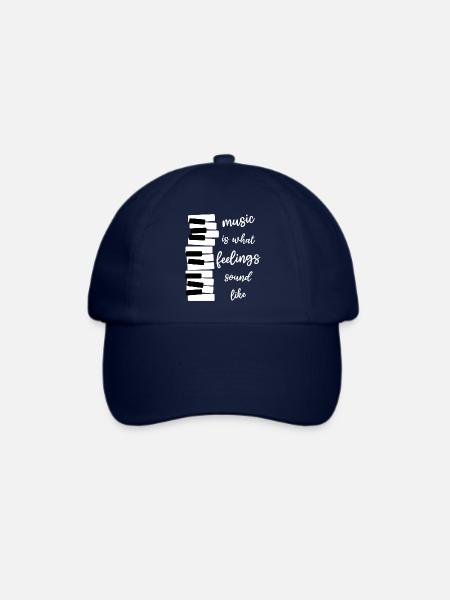 Musik Klavier "Music is what feelings sound like" - Baseballkappe - Blau/Blau