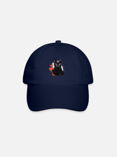 Schwarze Kater - Baseballkappe - Blau/Blau