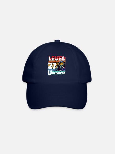 Gaming Geburtstag Level 27 freigeschaltet Zocker - Baseballkappe - Blau/Blau