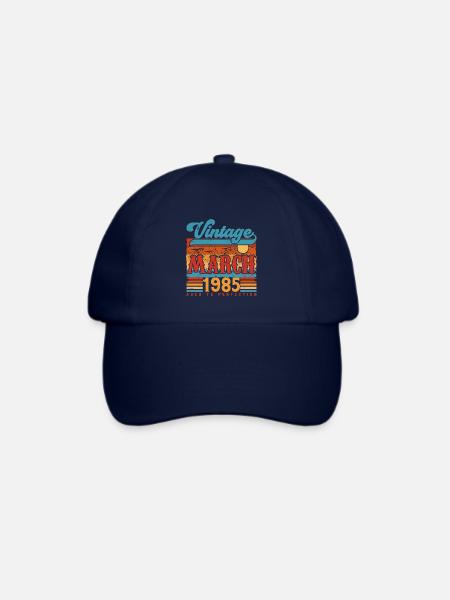 März 1985, Jahrgang März 1985 Jubiläumsgeschenk. - Baseballkappe - Blau/Blau
