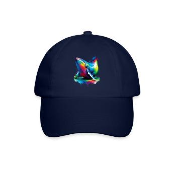 Bunte Splash Art Buckelwal Buckelwale - Baseballkappe - Blau/Blau - Vorne