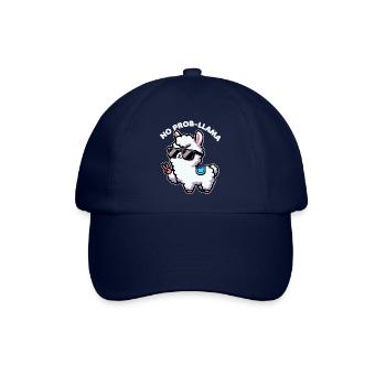 No Probllama Funny Llama Lover Wortspiel für Alpaka - Baseballkappe - Blau/Blau - Vorne