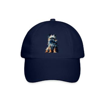 Polygon Art Brüssel Griffon Griffon Bruxellois - Baseballkappe - Blau/Blau - Vorne