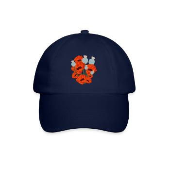 Lustiger roter Mohn - Baseballkappe - Blau/Blau - Vorne