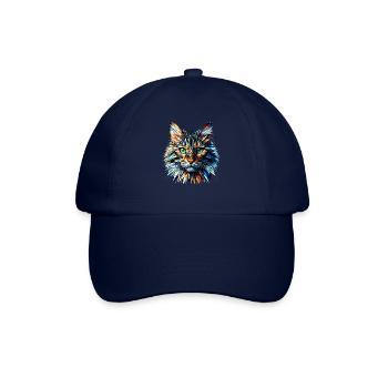 Polygon Art Bengalische Katze - Baseballkappe - Blau/Blau - Vorne
