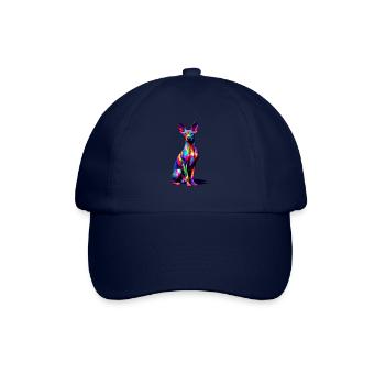 Bunte Pop Art Peruanischer haarloser Hund - Baseballkappe - Blau/Blau - Vorne