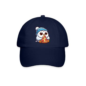 Eule Schneeeule Pizza Pizzaliebhaber Winter - Baseballkappe - Blau/Blau - Vorne