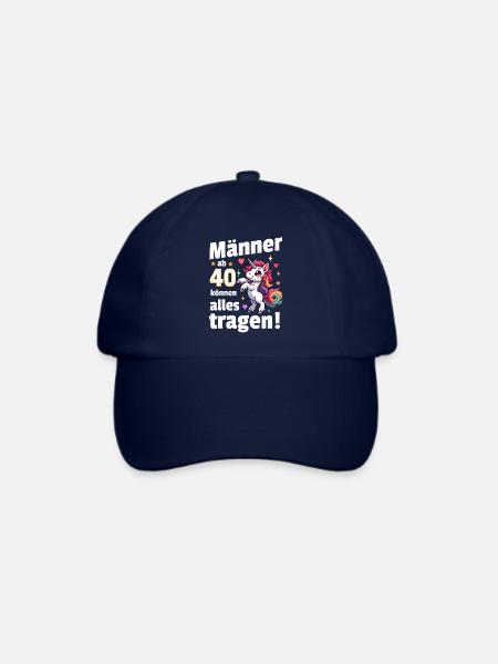 Mann 40. Geburtstag. Lustiger Spruch Geschenkidee - Baseballkappe - Blau/Blau