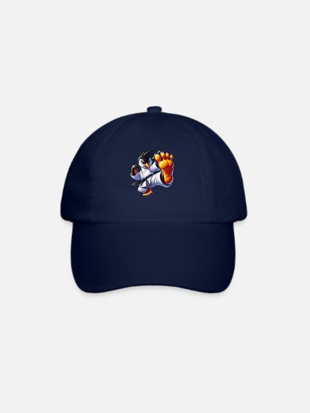 Süßer Pinguin Karate Kick Cartoon Kampfkunst - Baseballkappe - Blau/Blau