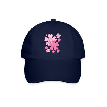 Fallende Sakura Kirschblüten - Baseballkappe - Blau/Blau - Vorne