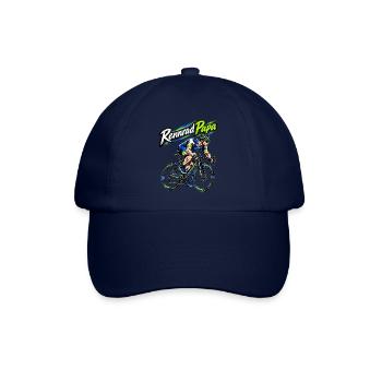 Rennrad Papa – Neon Sprint Illustration - Baseballkappe - Blau/Blau - Vorne