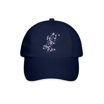 Blütenregen / raining blossoms (2c) - Baseballkappe - Blau/Blau - Vorne