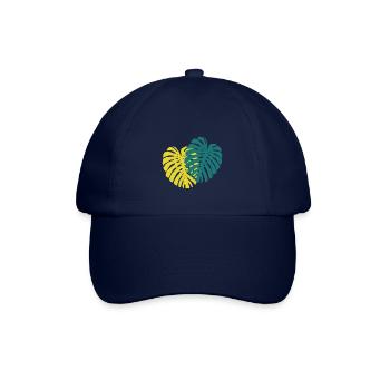 Monstera Blatt - Baseballkappe - Blau/Blau - Vorne