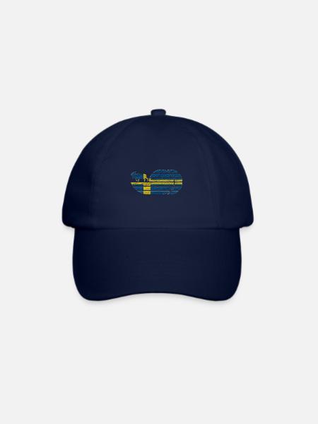 Schweden Elch Flagge Retro Vintage Geschenkidee - Baseballkappe - Blau/Blau