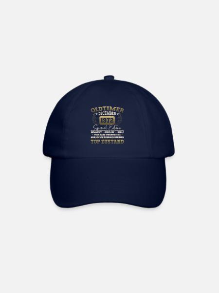 Oldtimer Dezember 1972 - 50. Geburtstag Geschenk - Baseballkappe - Blau/Blau